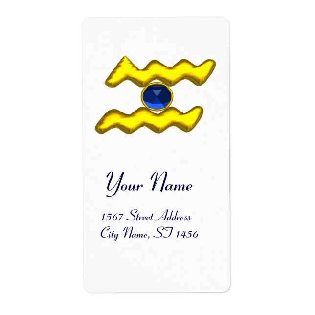 AQUARIUS ZODIAC BIRTHDAY Blue Saphire (Vorne)