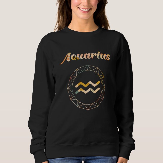 Aquarius Zodiac Blume Sweatshirt (Vorderseite)