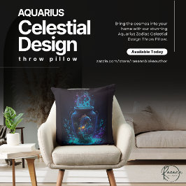 Aquarius Zodiac Celestial Design Throw Kissen