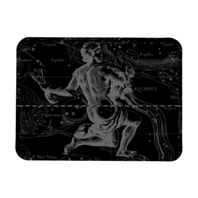 Aquarius Zodiac Constellation Hevelius 1690 Magnet (Horizontal)