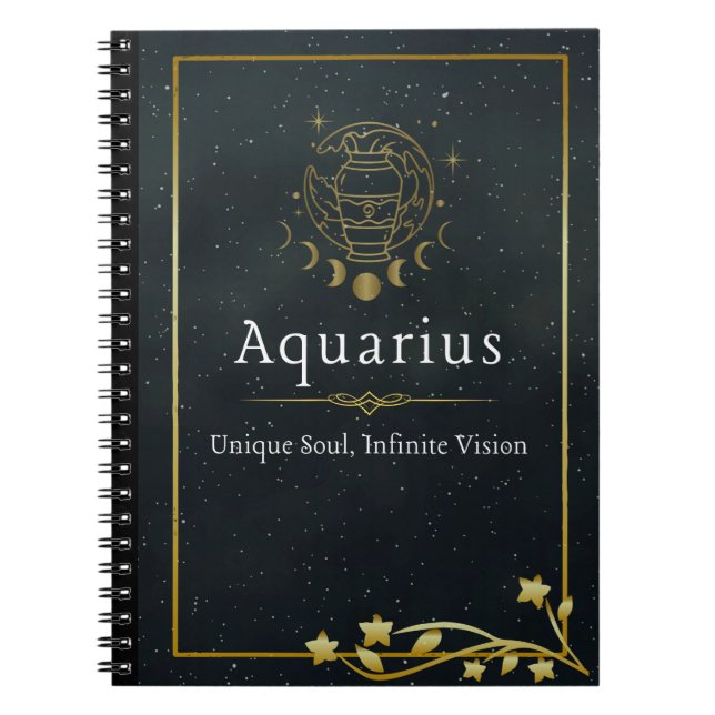 Aquarius Zodiac - Einzigartiges Soul, unendliche S Notizblock (Vorderseite)