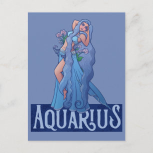 Aquarius Zodiac Goddess Belly Dancer Art Geburtsta Postkarte