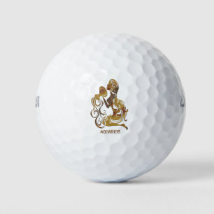 Aquarius Zodiac Golfball