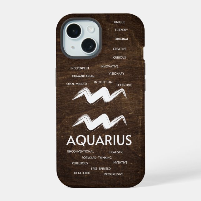 Aquarius Zodiac Horoskop Typ iPhone 15 Hülle (Rückseite)