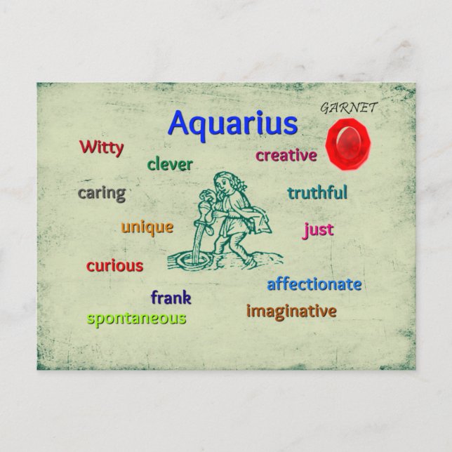 Aquarius zodiac-Karte Postkarte (Vorderseite)