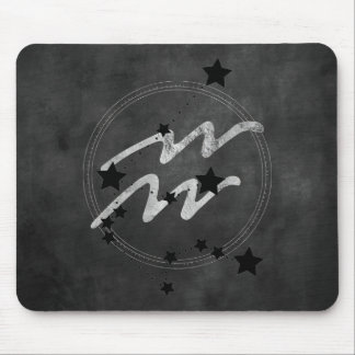 Aquarius zodiac Konstellation schwarz und silber Mousepad