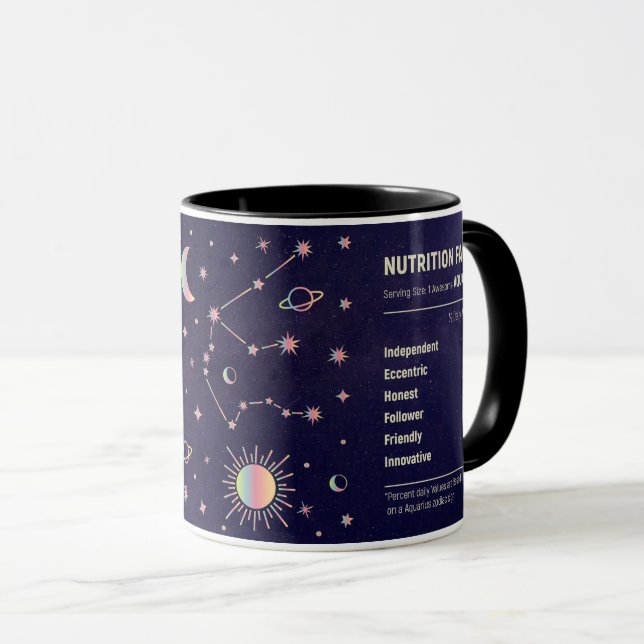 Aquarius zodiac-Konstellation und Merkmale Tasse (VorderseiteRechts)