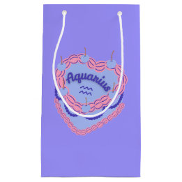 Aquarius Zodiac Pastel Heart Birthday Cake Kleine Geschenktüte