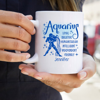 Aquarius Zodiac Personalisierte Merkmale Horoskop Kaffeetasse