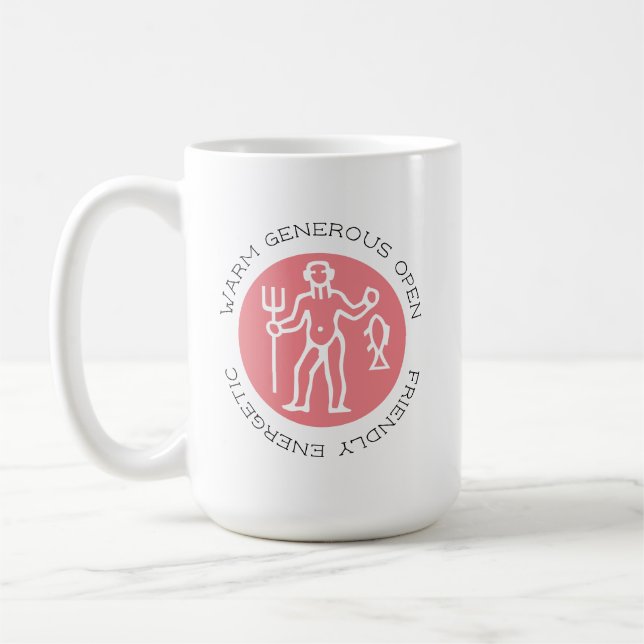 Aquarius Zodiac Sign Astrologie Trait Kaffee Kaffeetasse (Links)