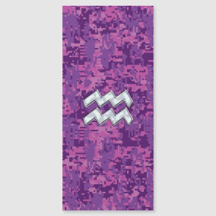 Aquarius Zodiac Sign auf Pink Digital Camouflage Magnetkarte