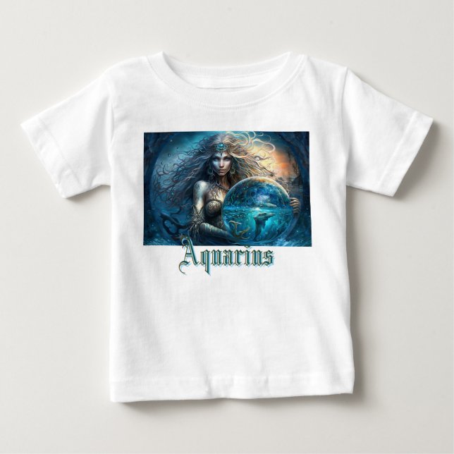Aquarius Zodiac Sign Baby T-shirt (Vorderseite)