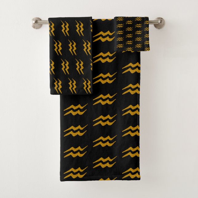 Aquarius Zodiac Sign Badhandtuch Set (Insitu)