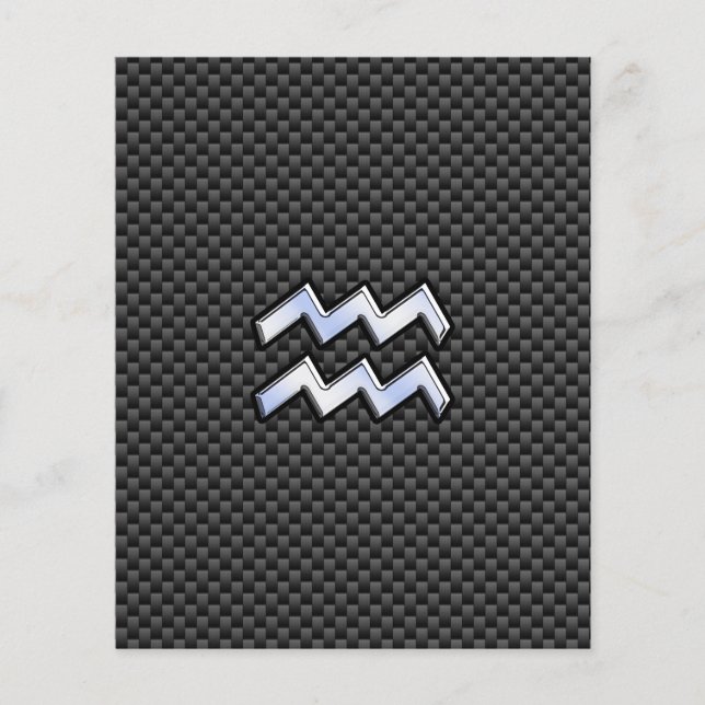 Aquarius Zodiac Sign Carbon Fibre Style Flyer (Vorne)
