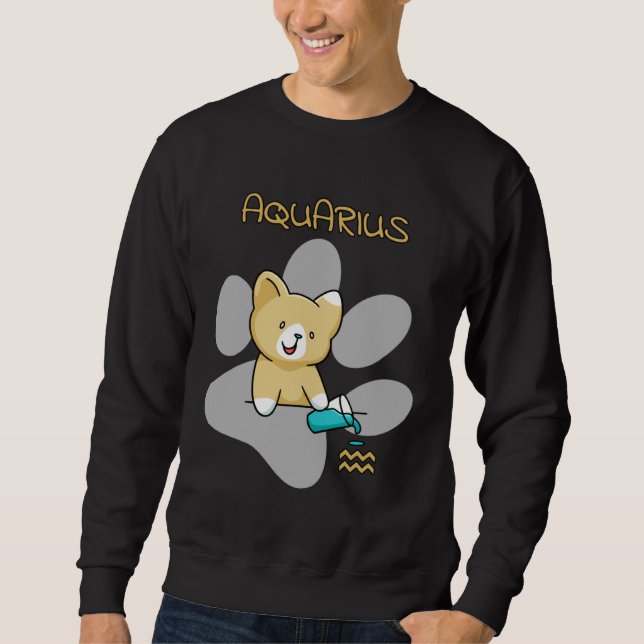 Aquarius Zodiac Sign Cat Astrology  Kitten Cats Sweatshirt (Vorderseite)