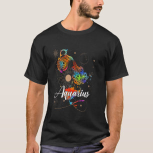 Aquarius Zodiac Sign Colorful 1 T-Shirt