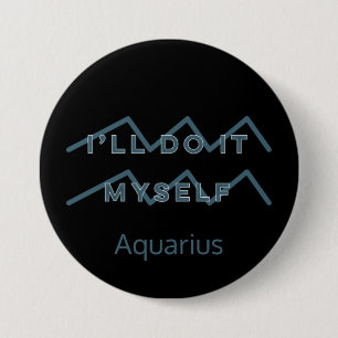 Aquarius Zodiac Sign Fusion Zitat Blue Text Geburt Button