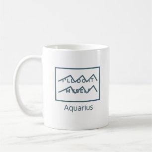 Aquarius Zodiac Sign Fusion Zitat Modernes Blau & Kaffeetasse