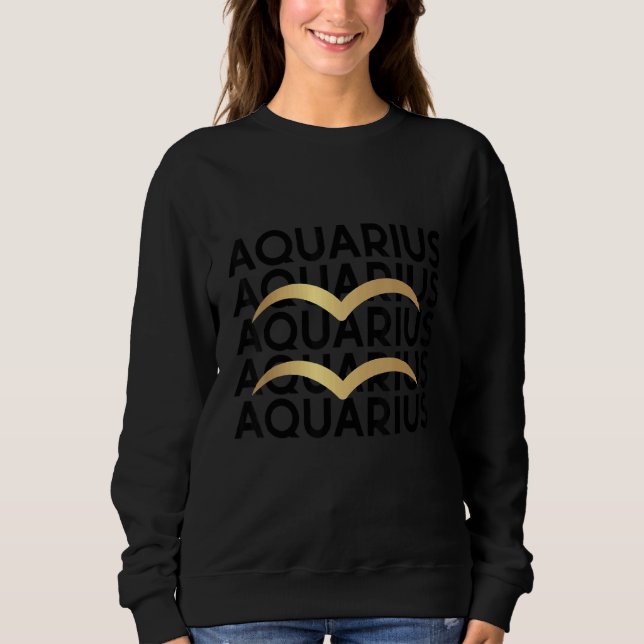Aquarius Zodiac Sign Horoscope Symbol Astrological Sweatshirt (Vorderseite)