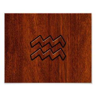 Aquarius Zodiac Sign Mahogany Style Fotodruck