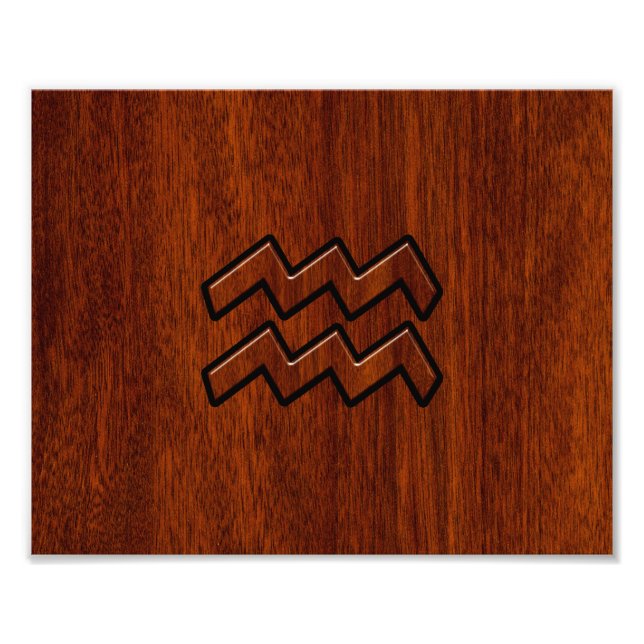 Aquarius Zodiac Sign Mahogany Style Fotodruck (Vorne)