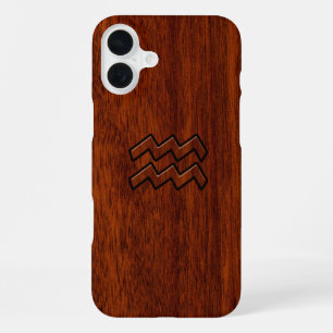 Aquarius Zodiac Sign Mahogany Style iPhone 16 Plus Hülle