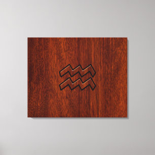 Aquarius Zodiac Sign Mahogany Style Leinwanddruck