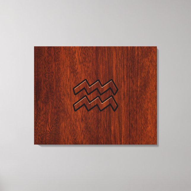 Aquarius Zodiac Sign Mahogany Style Leinwanddruck (Vorderseite)