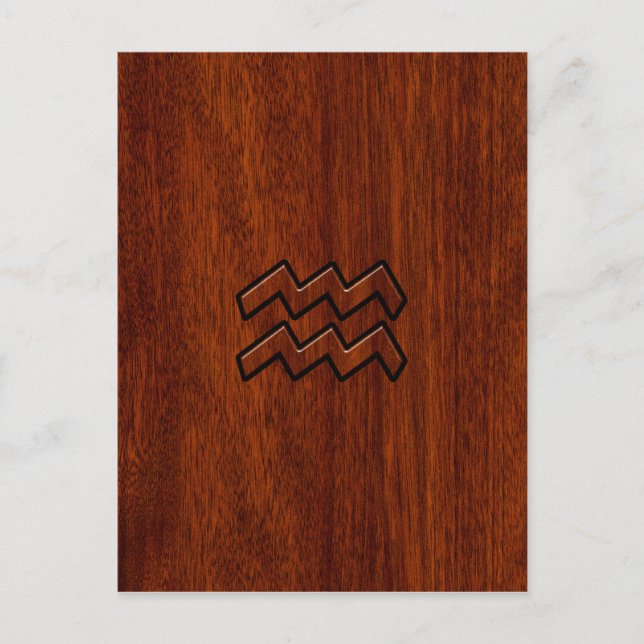 Aquarius Zodiac Sign Mahogany Style Postkarte (Vorderseite)