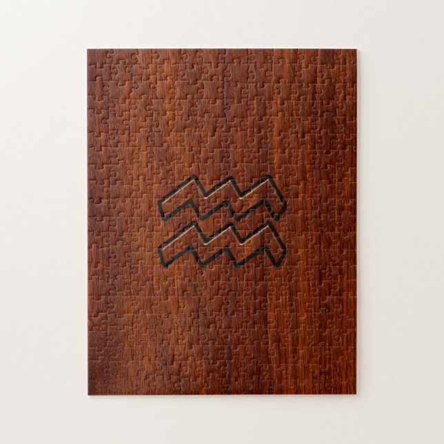 Aquarius Zodiac Sign Mahogany Style Puzzle (Vertikal)