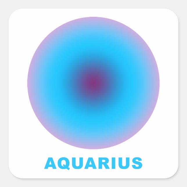 Aquarius Zodiac Sign Quadratischer Aufkleber (Vorderseite)