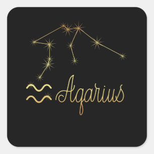 Aquarius Zodiac Sign Quadratischer Aufkleber