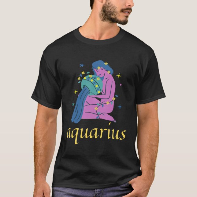 Aquarius Zodiac Sign s Astrology Horoscope T-Shirt (Vorderseite)