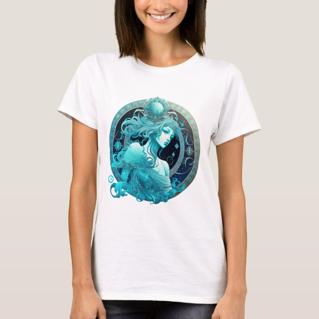 Aquarius Zodiac Sign Sublimation Design, Aquarius T-Shirt (Vorderseite)