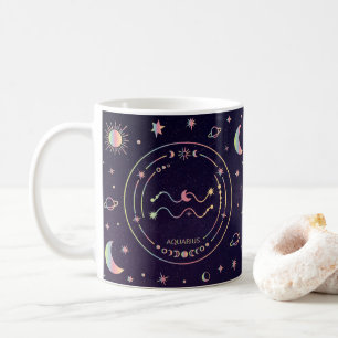 Aquarius zodiac sonnenmond stars ernährungswissens kaffeetasse