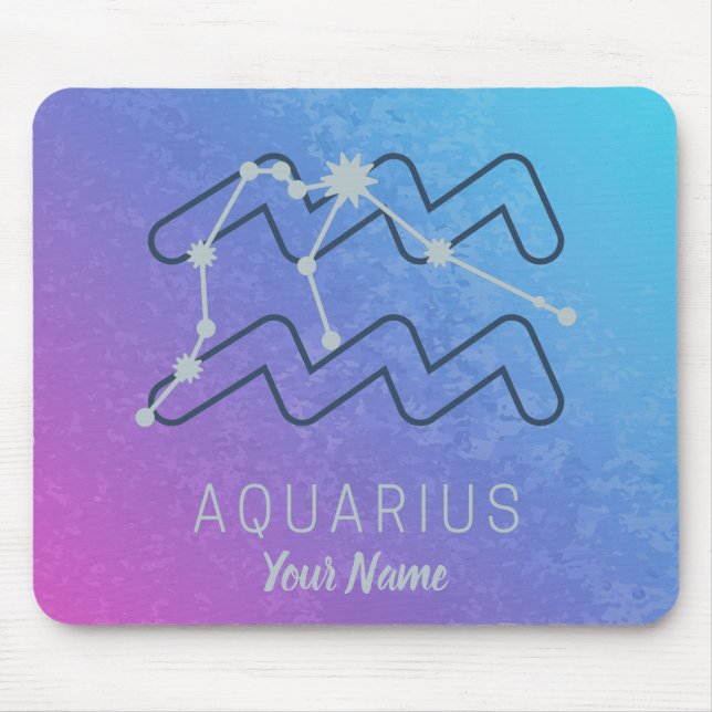 Aquarius Zodiac Star Sign Aquarius Horoskop Mousepad (Vorne)