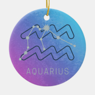 Aquarius Zodiac Star Sign Horoscope Constellation Keramik Ornament