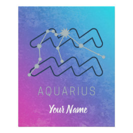 Aquarius Zodiac Star Sign Horoscope Constellation Poster