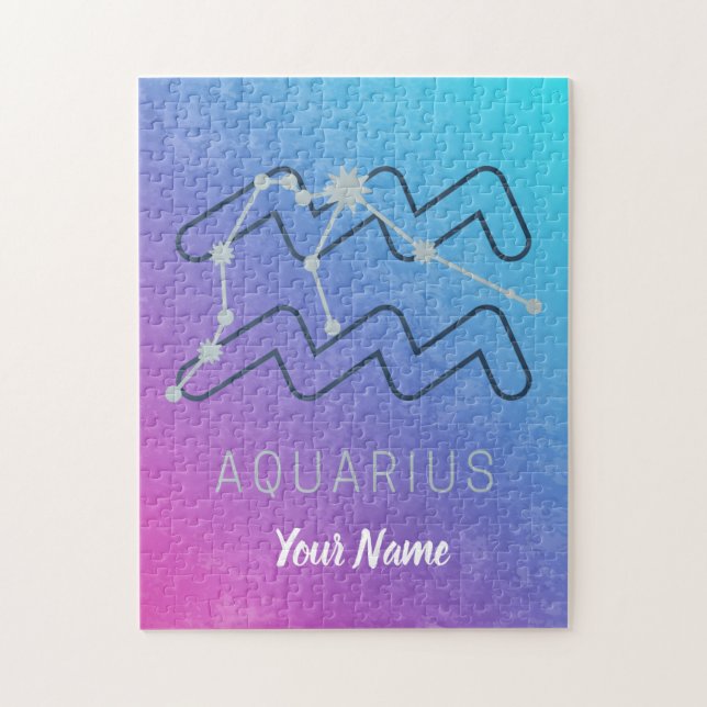 Aquarius Zodiac Star Sign Horoscope Constellation Puzzle (Vertikal)