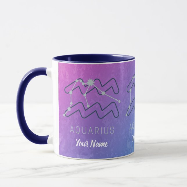 Aquarius Zodiac Star Sign Horoscope Constellation Tasse (Links)