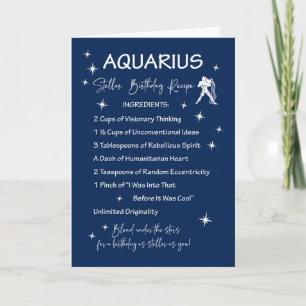 Aquarius Zodiac Stellar Geburtstagskrebs Karte