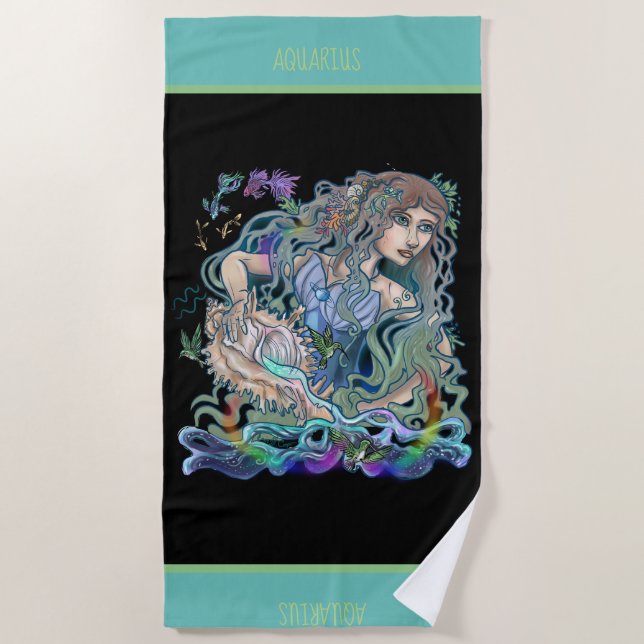 Aquarius Zodiac Strandtuch (Vorderseite)