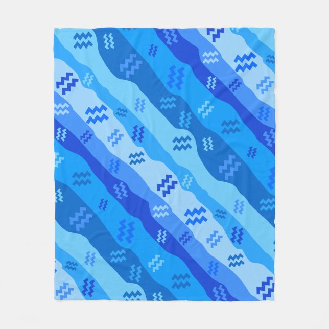 Aquarius Zodiac Streifen Fleecedecke (Vorderseite)