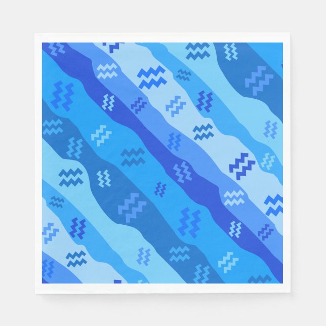 Aquarius Zodiac Streifen Serviette (Vorderseite)