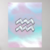 Aquarius Zodiac Symbol auf der Mutter der Perlende