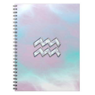 Aquarius Zodiac Symbol auf der Mutter von Pearl Na Notizblock
