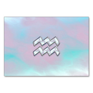 Aquarius Zodiac Symbol auf der Mutter von Pearl Na Tischnummer
