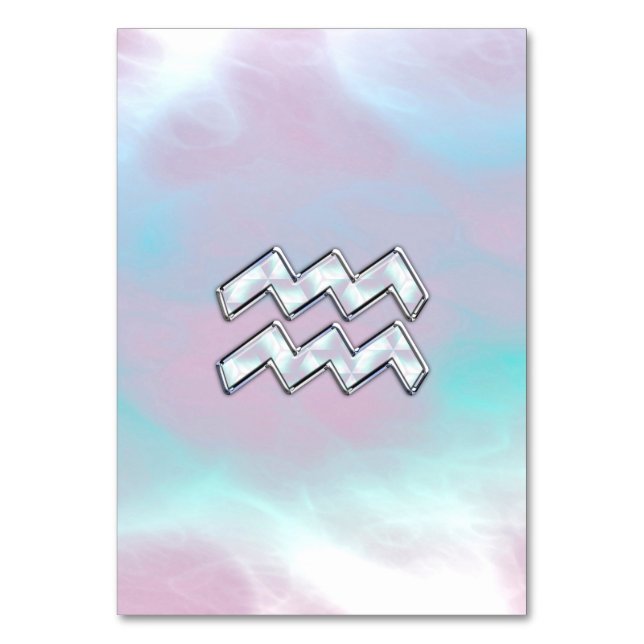Aquarius Zodiac Symbol auf der Mutter von Pearl Na Tischnummer (Vorderseite)