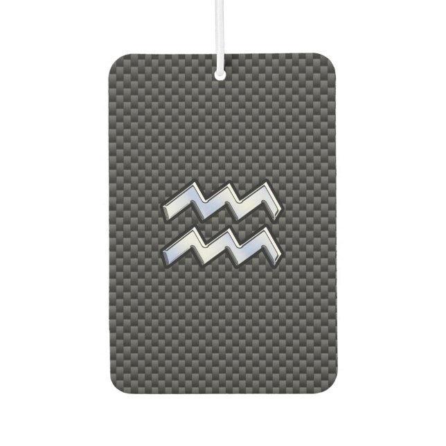 Aquarius Zodiac Symbol Carbon Fibre Decor Autolufterfrischer (Vorderseite)