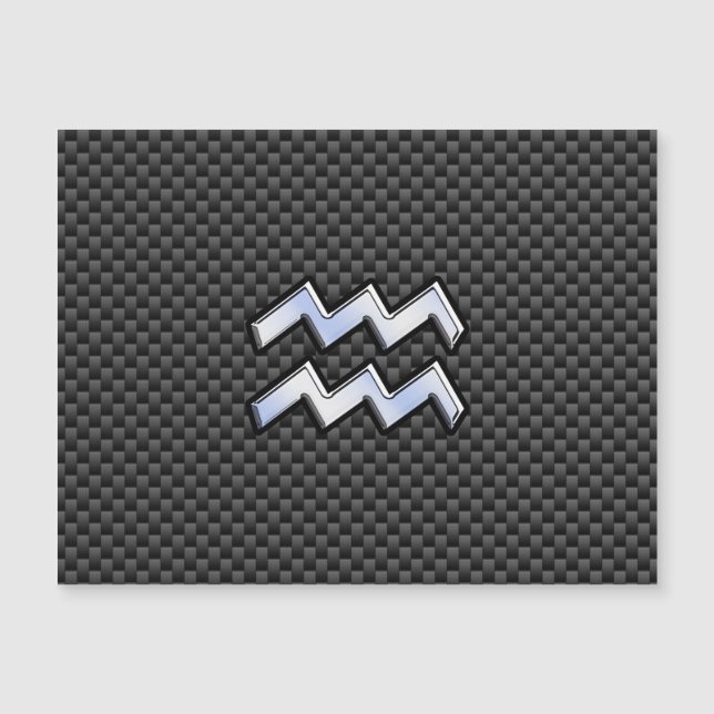 Aquarius Zodiac Symbol Carbon Fibre Decor Magnetkarte (Vorderseite)